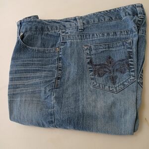 Fancy Embroidered Pockets Floral Design Sonoma Size 12 Straight Leg Stretch